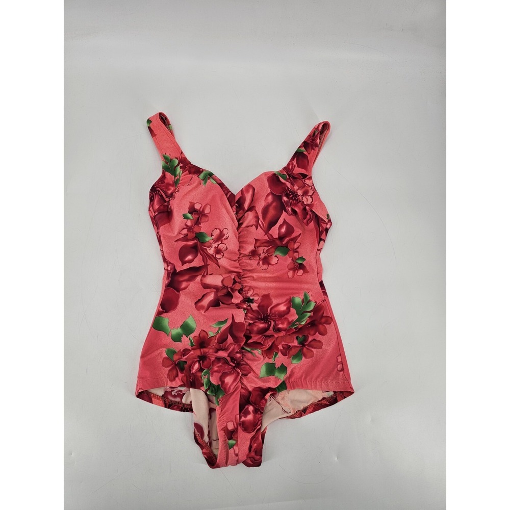 Vintage‎ Le Cove One Piece Swimsuit Womens 16 W Pink Floral Retro